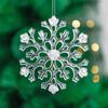8cm ~ 16cm Copo de nieve navideño Colgante de decoración de árbol de Navidad Copo de nieve transparente de seis pétalos con lentejuelas rosas pegadas