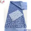 Vestido de pasarela brillante talla confusa lentejuelas tejido de malla nupcial lentejuelas tejido de encaje