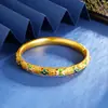Vietnam Sha Jin flor esmaltada que não desbota fivela pulseira método antigo oca requintada estilo palácio joias atacado