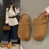 Mules cerrados de plataforma para mujer para uso en exteriores, nuevo estilo primavera 2026, zapatos cómodos sin cordones de suela gruesa estilo Birkenstock
