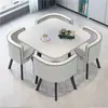 Mesa e Cadeiras Simples Modernas para Negócios e Recepção de Convidados, Mesa Redonda Pequena para Lanchonete de Chá com Leite, Mesa de Jantar