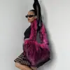 Liquidação: Bolsa Tote de Algodão com Enchimento de Penas Grande Capacidade Outono/Inverno Bolsa Nuvem Bolha Bolsa de Pelúcia Bolsa Transversal de Ombro Feminina