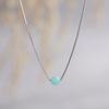 Collar de plata de ley S925 con ágata roja natural y oro verde, piedra Tianhe Caibao, diseño de nicho para mujer, colgante de cuentas redondas tricolores