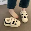 Botas de Nieve Cálidas de Felpa de Suela Gruesa para Mujer 2026 Invierno Nuevos Zapatos Delgados de Felpa Velcro Zapatos de Piel Zapatos Mujer