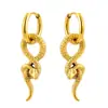 Pendientes de Serpiente Enroscada Personalizados Transfronterizos, Pendientes de Serpiente Rayada Punk Retro, Aros de Acero Inoxidable, Accesorios para Piercing de Oreja