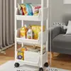 Estantería Móvil para Libros Estante de Almacenamiento de Piso Carrito Pequeño Estante para Snacks Estante de Ahorro para Juguetes Infantiles Estante de Almacenamiento en Carrito Pequeño para Sala de Estar