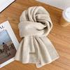 Bufanda Invierno para Mujer 2024 Nueva Lana Tejida Color Sólido Bufanda Pequeña Moderna Estilo Coreano Gruesa Cálida Combinable Bufanda Larga