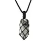 Colgante Prismático Hexagonal de Cuarzo Rosa Blanco Natural para Hombres Mujeres Parejas Colgante de Collar de Piedra Cruda Adorno Joyería Regalo Venta al por Mayor