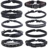 Pulsera Tejida Árbol de la Vida Estilo Retro Más Vendida Europea y Americana Juego Combinado Ventas Directas de Fábrica Joyería de Cuero Hecha a Mano