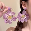 Pendientes Bohemios Étnicos Exagerados de Flor Amarilla Grande, Pendientes Versátiles Estilo Vacaciones, Pendientes de Diseño de Nicho