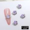 Novo Estilo Francês Flor de Ameixa Broca Nail Art Jóias Cor Flor Liga Olho de Cavalo Zircão Terminado Broca Unhas Acessórios