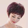 Peruca para mulheres de meia-idade e idosas, cabelo curto cacheado, peruca de cabeça inteira com cobertura, natural realista fofa para a mamãe, moda, reparação facial