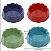 Tazón individual de encaje esmerilado para mascotas, tazón para mascotas con forma de pétalo, tazón para perros, recipiente para comida, comedero