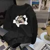 Sudadera de Algodón Tipo Terry Estilo Celebridad de Internet Marca de Moda 2025 para Hombre Holgada Cuello Redondo Estampada Top Básico Deportivo Nuevo Casual