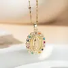 Suministro exclusivo transfronterizo de accesorios de Oriente Medio: collar de circonita microincrustada de cobre, colgante de encaje vintage, joyería de lujo ligero, cadena para la clavícula, comercio exterior