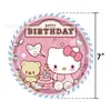 Nuevo Dibujo Animado Rosa Gato Hellokitty Decoración Fiesta de Cumpleaños Plato de Papel Mantel Bandera Vajilla Suministros Arreglo