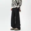 Pantalones Casuales de Trabajo Americano para Hombre Marca de Moda Patchwork Corte Limpio Holgado Recto Pierna Ancha Streetwear Versátil Pantalones Largos