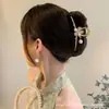 Grampo de Cabelo Geométrico de Liga Metálica Estilo Coreano Fresco e Doce Clipe de Tubarão Acessórios de Cabelo Moda Feminina Acessórios para Cabeça
