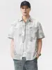 Ropa de Hombre Fengshe / Camisa de Manga Corta para Hombre Verano Seda de Hielo Delgada 2026 Nueva Corte Holgado Tie-Dye Camisa Casual