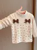 Camisa Base de Vellón Doble Cara Beikefei Estilo Coreano Otoño e Invierno Cuello Semi-alto Lazo 3D Suave Cómoda Ajustada Linda