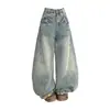 Jeans Retro Americanos de Cintura Alta Scimitar para Mujer, Estilo Primavera y Otoño, Diseño High Street, Pantalones Anchos Sueltos, Ajustados y con Caída