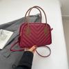 Bolsas da Moda para Mulheres 2025 Outono Novas Bolsas de Mão Acolchoadas Populares Bolsa Simples de Ombro Transversal Bolsa Quadrada Pequena com Textura