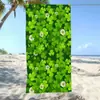 Toalla de Secado Rápido para Vacaciones Transfronterizas junto al Mar, Toalla de Playa de Estilo Sencillo, Trébol de la Suerte Verde Portátil Toalla de Baño Fuerte Absorbente de Agua