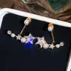 Gotas de Chuva nas Estrelas~Brincos Estrela Pérola Zircônia Agulha de Prata, Brincos Levemente Luxuosos e de Alta Qualidade com um Design Doce para Mulheres
