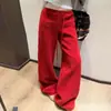 Otoño/Invierno 2026 INS Celebridad de Internet Cordón Recto Holgado Bolsillo Engrosado Pierna Recta Caminar Pantalones Casuales Modernos Versátiles