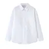 Z nueva de bolsillo delantero verano simple transfronteriza ropa de mujer estilo europeo y americano color liso casual fina camisa 2026ZA