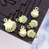 Joyería Hecha a Mano DIY Cobre Accesorios Marinos Texturizado Aretes Colgante de Concha Tridimensional Colgante Pequeño B231