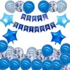 Set Combinado de Banner de Cumpleaños y Globo Perlado de Papel de Aluminio Color Oro Rosa Decoración de Fiesta Set de Globos de 37 Piezas Transfronterizo