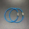 Llavero de anillo de cable de acero para punto de acero anillo de cable de acero inoxidable con recubrimiento de plástico anillo de cable de acero con recubrimiento de plástico hebilla de cierre de cable de acero con recubrimiento de plástico gran cantidad negociable