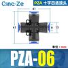 Conector Rápido Cruzado Quatro Vias Pza8 6 4 10 12mm Tubo de Ar Componentes Pneumáticos Acessórios para Bomba de Ar Multi-vias
