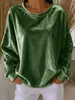 (Desarrollado por Anuo) 2026 Ropa europea y americana para mujer Estación independiente de Amazon Top de terciopelo cuello redondo manga larga camiseta casual