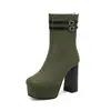 Botines Shuitai Botines Finos Shuitai Botines de Tobillo para Mujer Botas de Caballero Suela Gruesa Tacón Grueso Nuevo Modelo de Comercio Exterior Botas de Tacón Alto