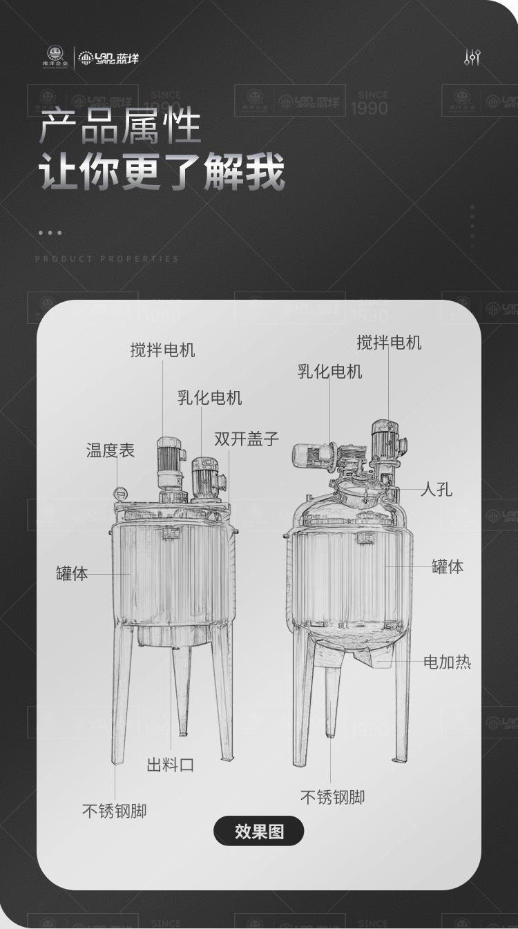 南洋搅拌桶——电加热真空乳化反应_0