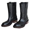 Botas adelgazantes de media pantorrilla estilo británico para mujer, modelo nuevo 2026, botas de jinete de suela gruesa con acabado desgastado en piel de vaca