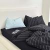 Simples ins listrado algodão lavado de quatro peças de algodão colcha capa lençol lençol dormitório 3 peças conjunto de cama