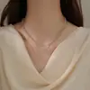Shijia Zhenduo Colar de Pérolas Cinza de Cânhamo Colar Luxo Acessível Corrente de Suéter de Nicho Acessórios Feminino 2025 Novo Estilo Quente