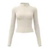 Conjunto de Yoga para Mujer Otoño Invierno Cálido con Felpa Interior Cuello Alto Cremallera Top Correr al Aire Libre Adelgazante Fitness Conjunto Deportivo