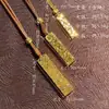 Prata de Lei S925 Novo Modelo Loja de Ouro Mesmo Estilo Quadrado Sorte Barra Longa Cmc Corda Trançada Brilhante Pingente Banhado a Ouro Atacado