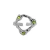 697 Estilo Coreano Ins Diseño de Nicho Minimalista Irregular Microincrustación de Circonita Textura Anillo Abierto de Plata de Ley S925 para Mujeres