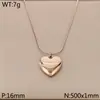 Collar con colgante de corazón de amor de acero inoxidable de moda estilo coreano ins popular cadena de clavícula de acero de titanio de oro de 18 quilates en stock