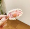 Pasador de cereza tejido a mano de lana personalizado, clip lateral de flor coreana tejido a mano, joyería para mujer, accesorios para el cabello, venta al por mayor, envío gratis