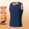 Chaleco térmico con forro de polar para hombre, engrosado para mayor calidez, capa base de invierno, retiene el calor y bloquea la temperatura, diseño de cuello redondo