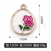 Flor de rosa de goteo de aceite individual, colgante para pulsera, collar, accesorio de charm DIY, disponible para pedidos al por mayor mixtos, directo del fabricante, transfronterizo