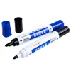 Plumón para pizarra Deli S509 punta doble azul-negro borrable para uso en oficina y reuniones, plumón de doble color