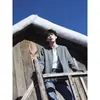 Chaqueta Cardigan de Punto Gris con Remaches Metálicos para Hombre Otoño Estilo Yuppie Coreano Suéter Holgado de Cuello Redondo