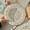Tigela de cor sob esmalte estilo ins de alto valor cerâmica louça de mesa minimalista conjunto de tigela e prato doméstico prato colher tigela para macarrão instantâneo